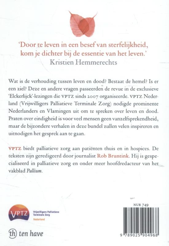 Over de dood gesproken achterkant