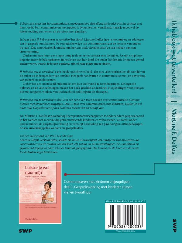 Ik heb ook wat te vertellen! / Communiceren met kinderen en jeugdigen achterkant