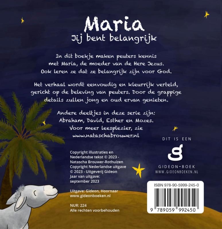 Maria jij bent belangrijk / PeuterBijbelboekjes achterkant