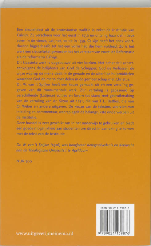 Teksten Uit De Institutie Van Johannes C achterkant