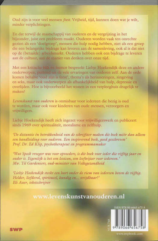 Levenskunst van ouderen achterkant