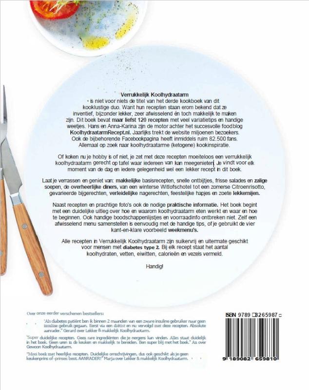 Verrukkelijk Koolhydraatarm achterkant