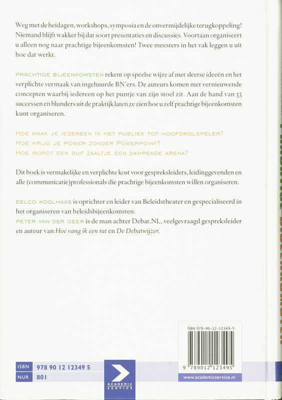 Prachtige Bijeenkomsten achterkant