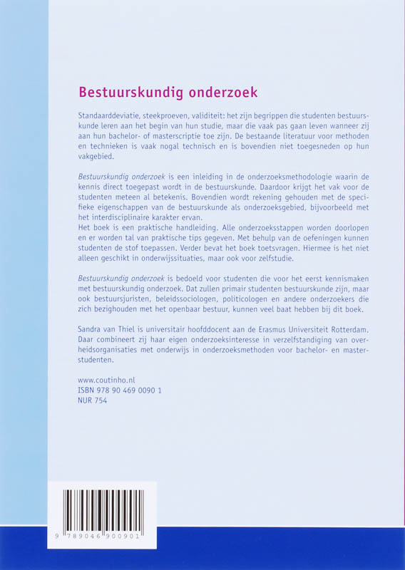 Bestuurskundig Onderzoek achterkant