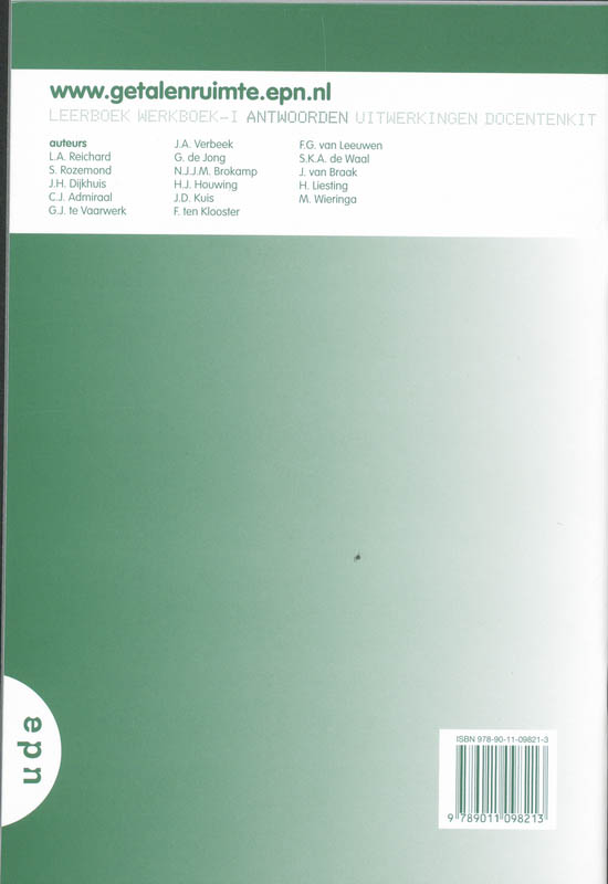 Getal en Ruimte / 3 Vwo C / deel Antwoorden achterkant