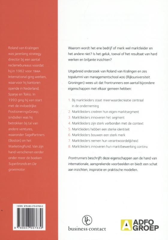 Frontrunners achterkant