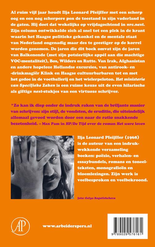 Het ministerie van specifieke zaken achterkant