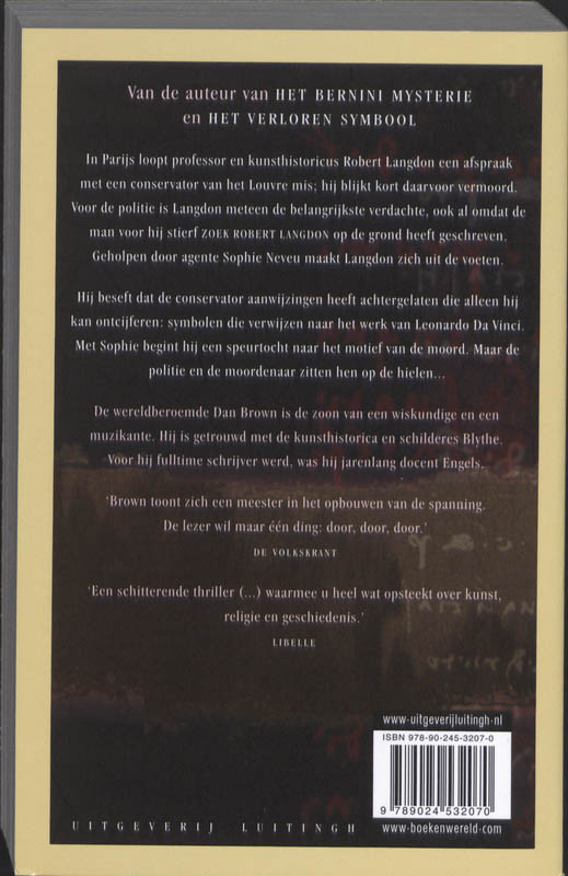 De Da Vinci code achterkant