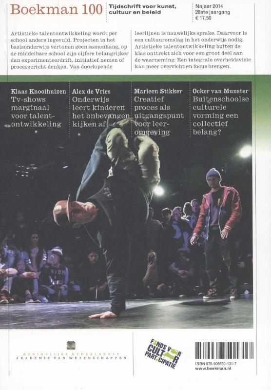 Kunst in en buiten de klas / Boekman / 100 achterkant
