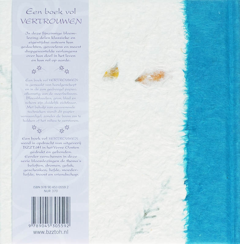 Een Boek Vol Vertrouwen achterkant