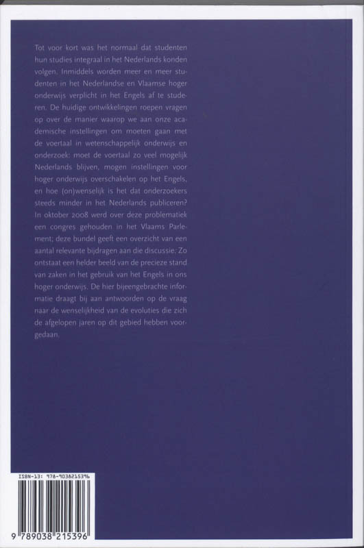 Nederlands In Hoger Onderwijs & Wetenschap achterkant