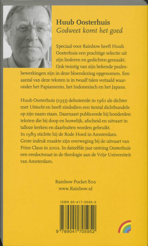 God weet komt het goed / Rainbow pocketboeken achterkant