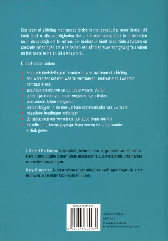 De Geheimen Van Effectief Team Management achterkant