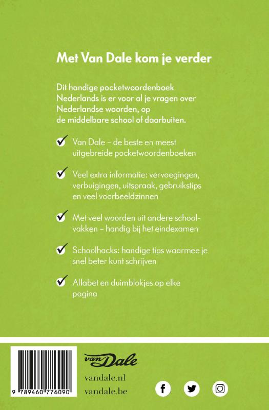 Van Dale Pocketwoordenboek Nederlands achterkant