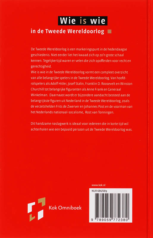 Wie Is Wie In De Tweede Wereldoorlog achterkant