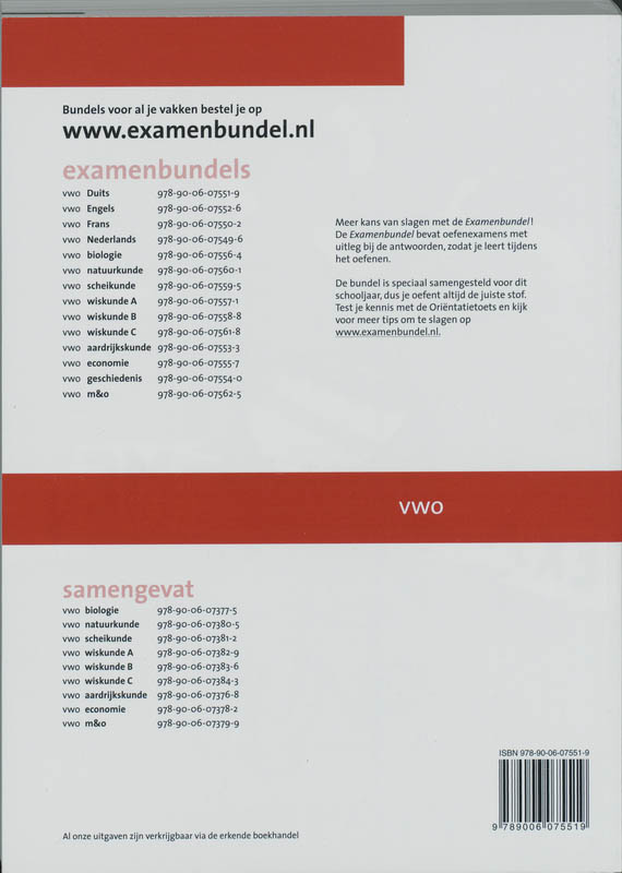 Examenbundel / 2009/2010 Vwo Duits achterkant