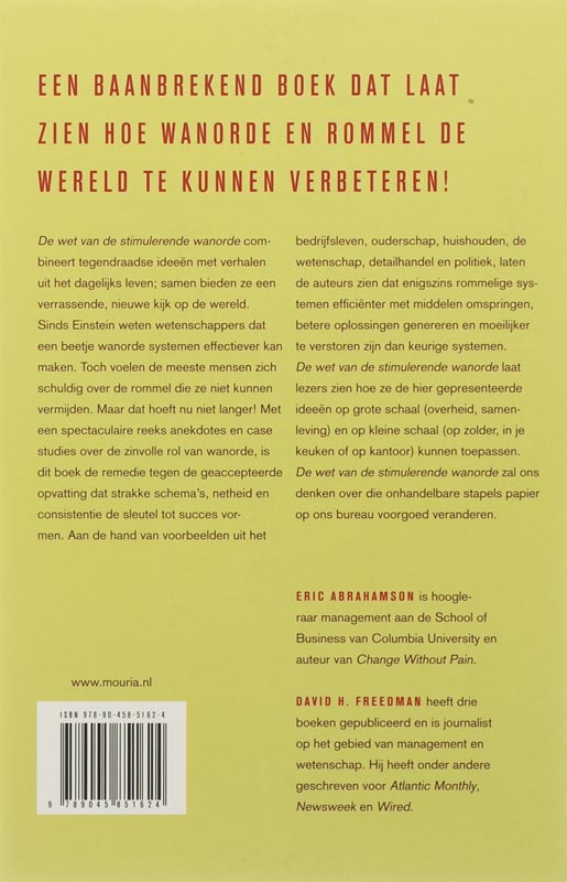 De Wet Van De Stimulerende Wanorde achterkant