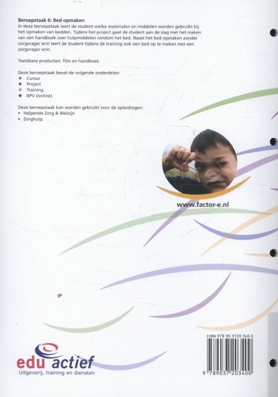 Factor-E Bed opmaken Cursus achterkant