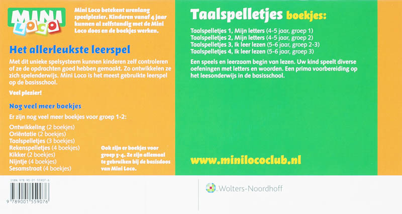 Mini Loco 1 Mijn letters Taalspelletjes achterkant