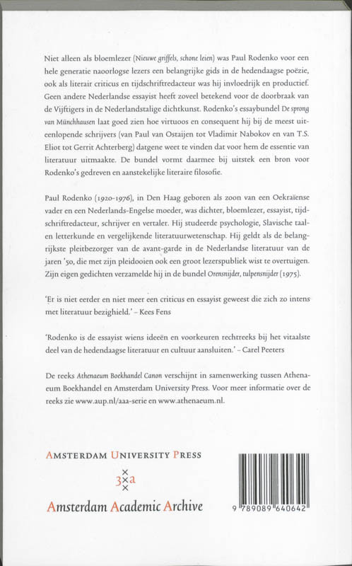 De sprong van Münchhausen / Athenaeum Boekhandel Canon achterkant