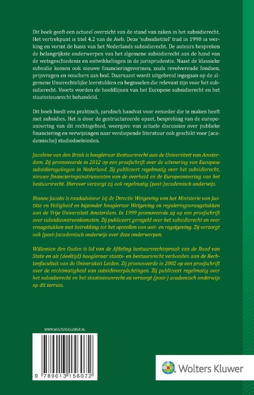 Subsidierecht achterkant