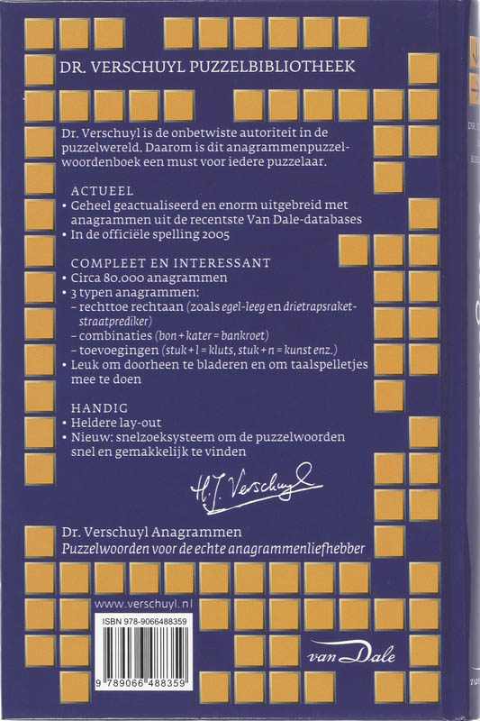 Dr. Verschuyl Puzzelbibliotheek Anagrammen achterkant