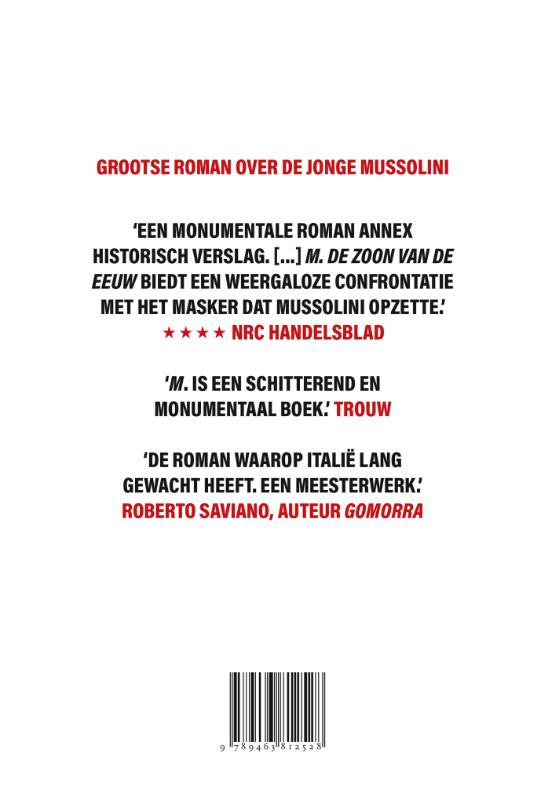 M. De zoon van de eeuw achterkant