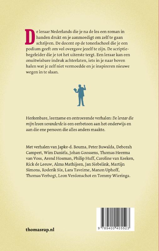 De leraar die mijn leven veranderde achterkant