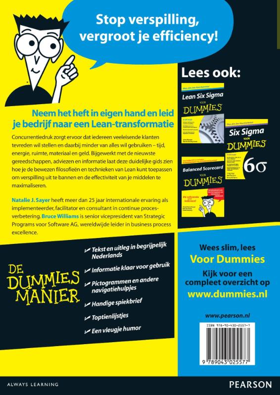 Lean voor dummies / Voor Dummies achterkant