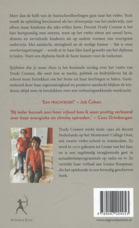 Spijbelen doe je maar thuis achterkant