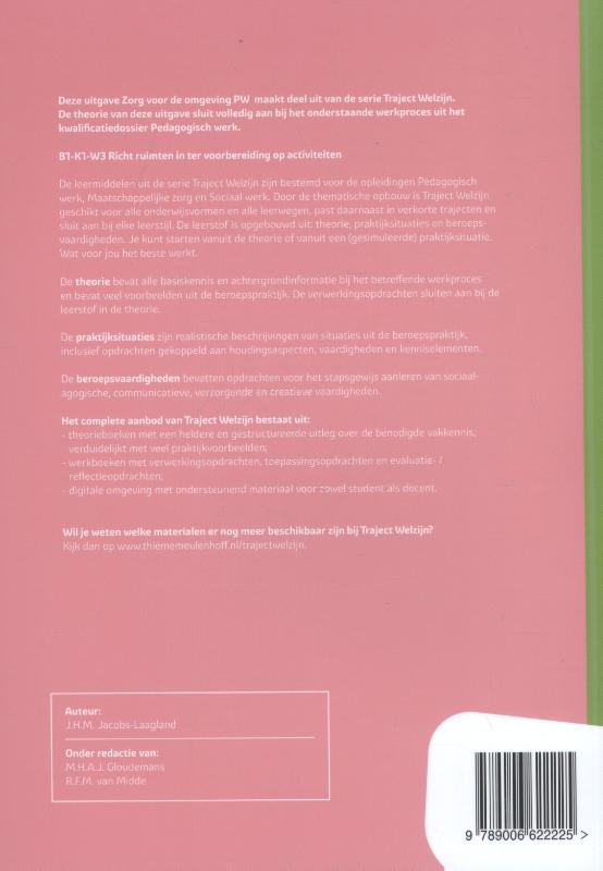 Zorg voor de omgeving PW / Theorieboek niveau 3/4 / Traject Welzijn achterkant