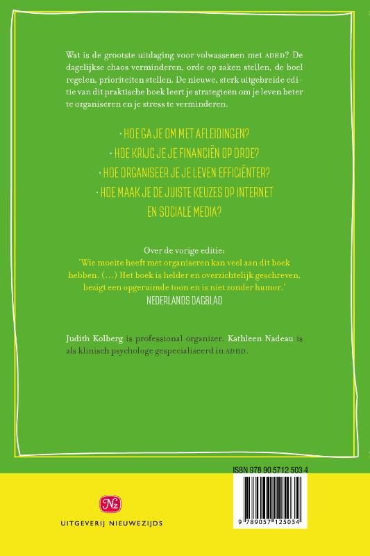 Opgeruimd leven met ADHD achterkant