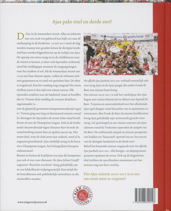 Het Officiële Ajax Jaarboek 2010-2011 + Dvd achterkant