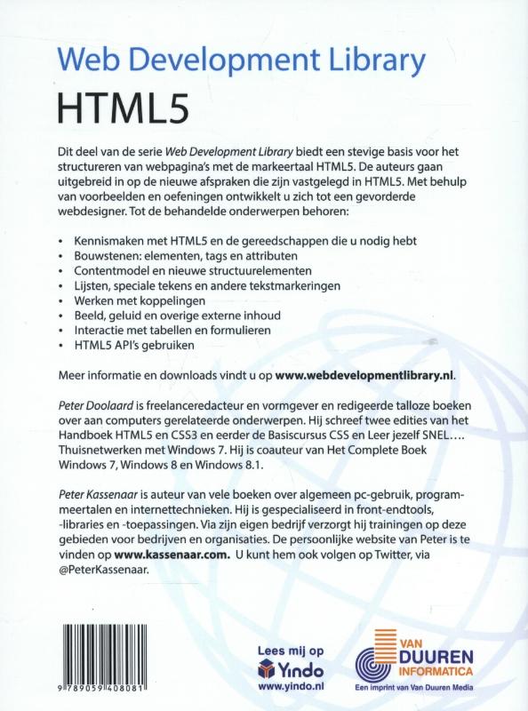 HTML5 / Web Development Library achterkant