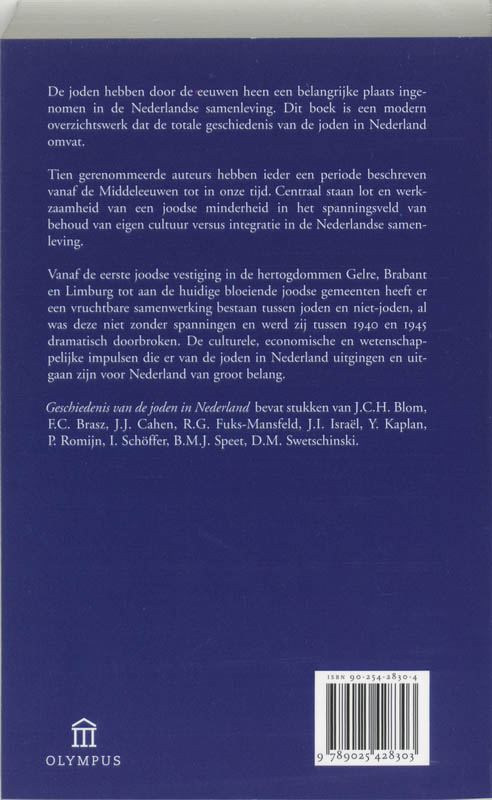 Geschiedenis van de joden in Nederland / Olympus achterkant
