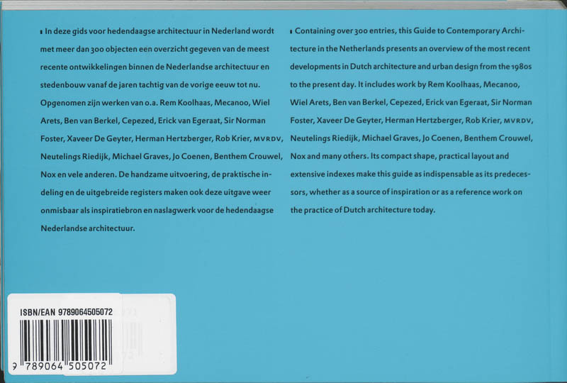 Gids voor hedendaagse architectuur in Nederland / Guide to contemporary architecture in the Netherlands achterkant