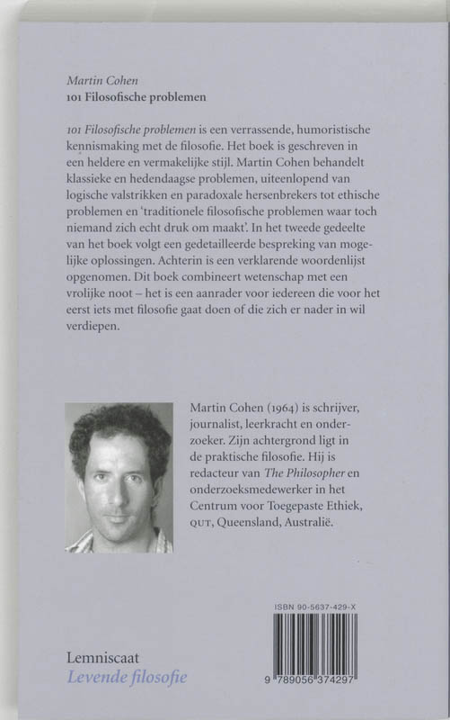 101 filosofische problemen / Lemniscaat levende filosofie achterkant