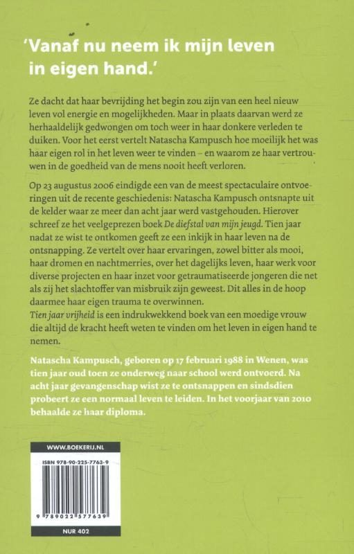 Tien jaar vrijheid achterkant