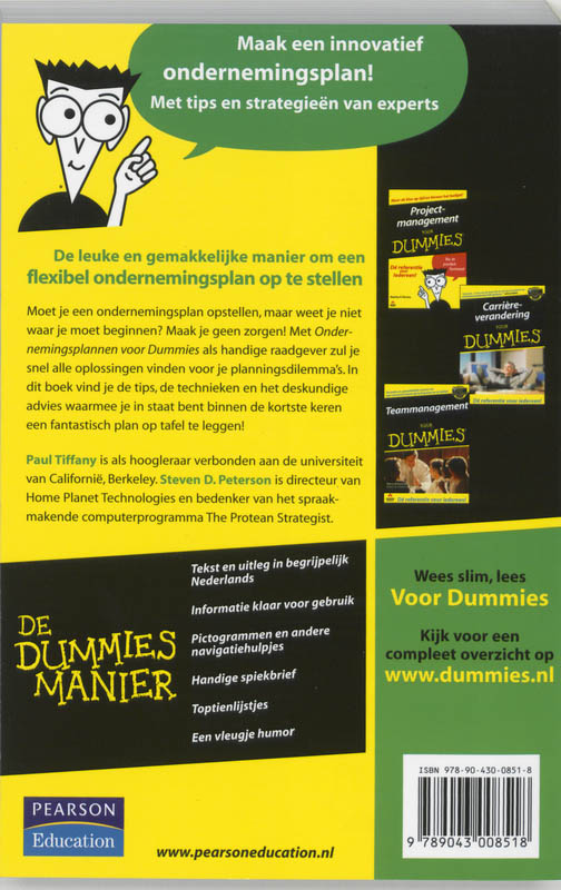 Ondernemingsplan voor Dummies / Voor Dummies achterkant