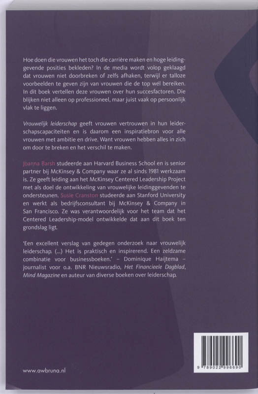 Vrouwelijk Leiderschap achterkant