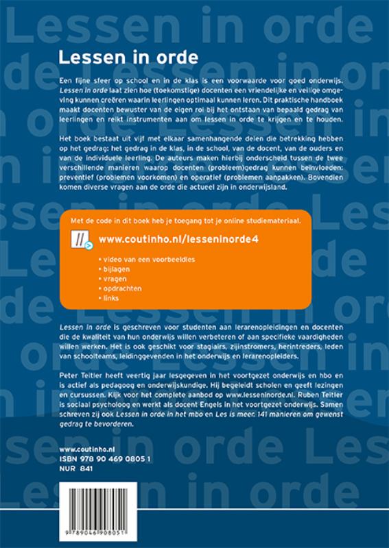 Lessen in orde achterkant