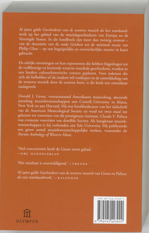 Geschiedenis van de westerse muziek / Olympus achterkant