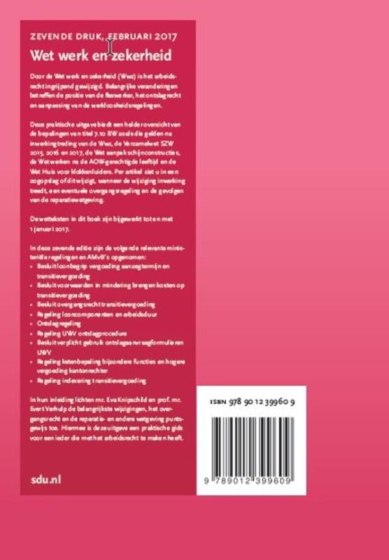 Wet werk en zekerheid achterkant