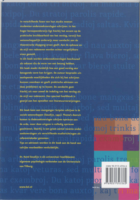 Onderzoeksverslagen schrijven achterkant