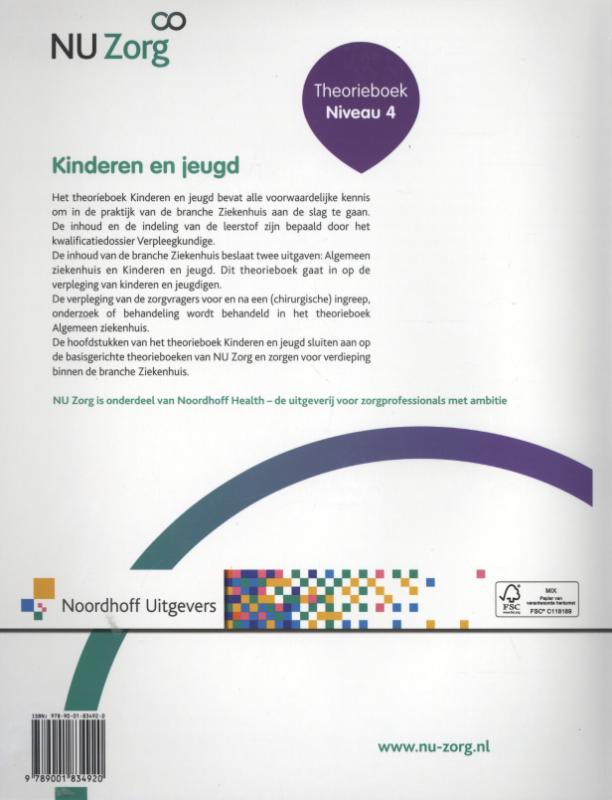 Kinderen en jeugd / Niveau 4 / Theorieboek / NU Zorg achterkant