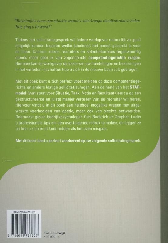 Het juiste antwoord op moeilijke sollicitatievragen achterkant