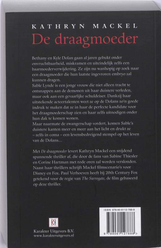 De draagmoeder achterkant