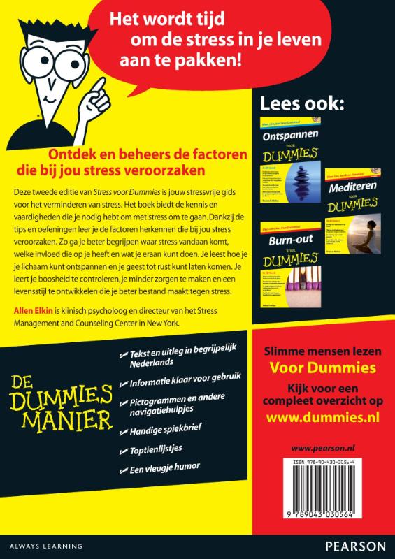 Stress voor Dummies / Voor Dummies achterkant