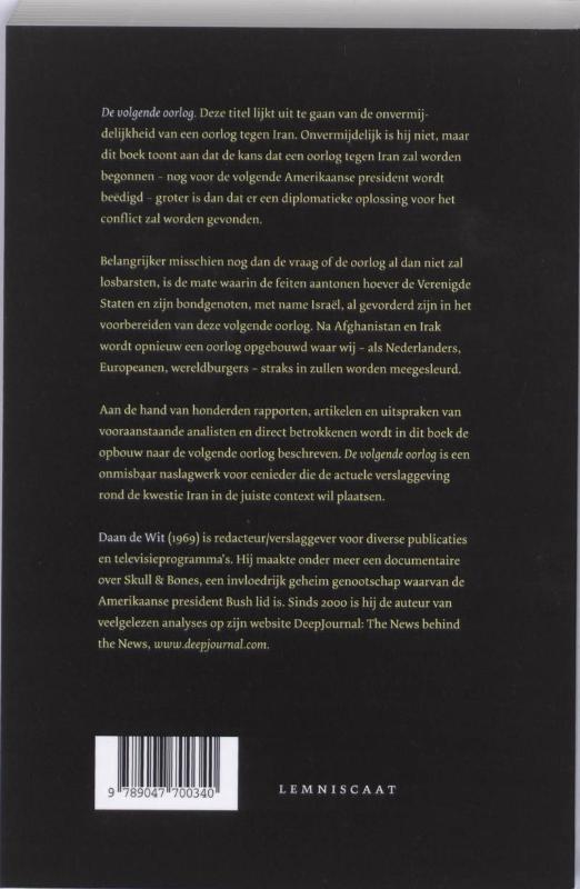 De volgende oorlog achterkant