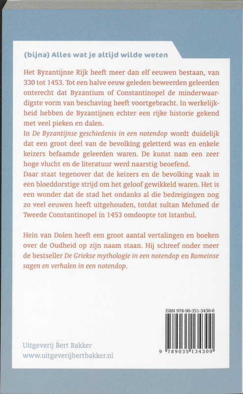 Byzantijnse Geschiedenis In Een Notendop achterkant